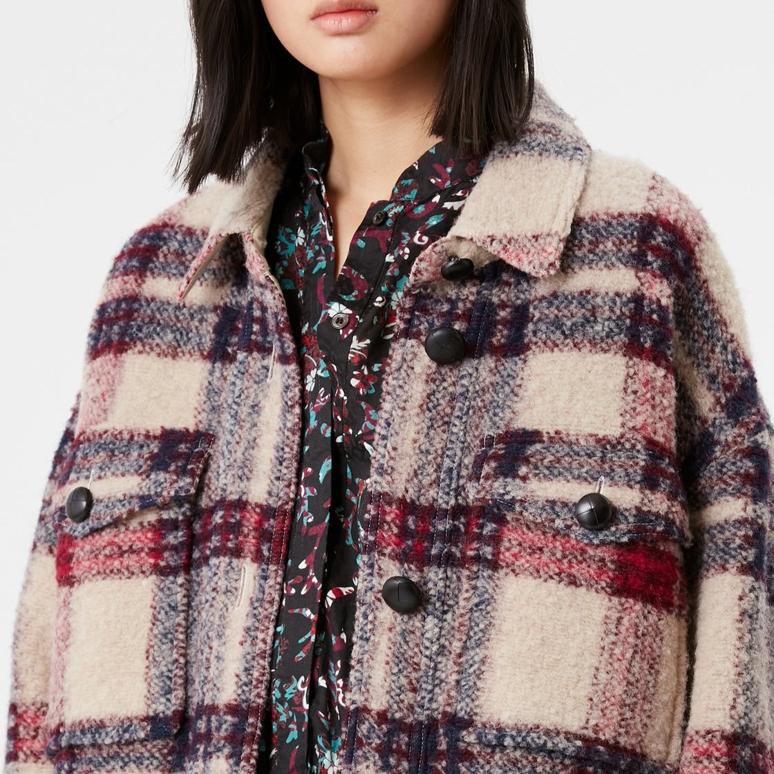 Manteau Harveli - Burgundy/Ecru