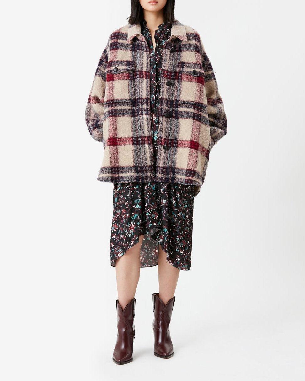 Manteau Harveli - Burgundy/Ecru