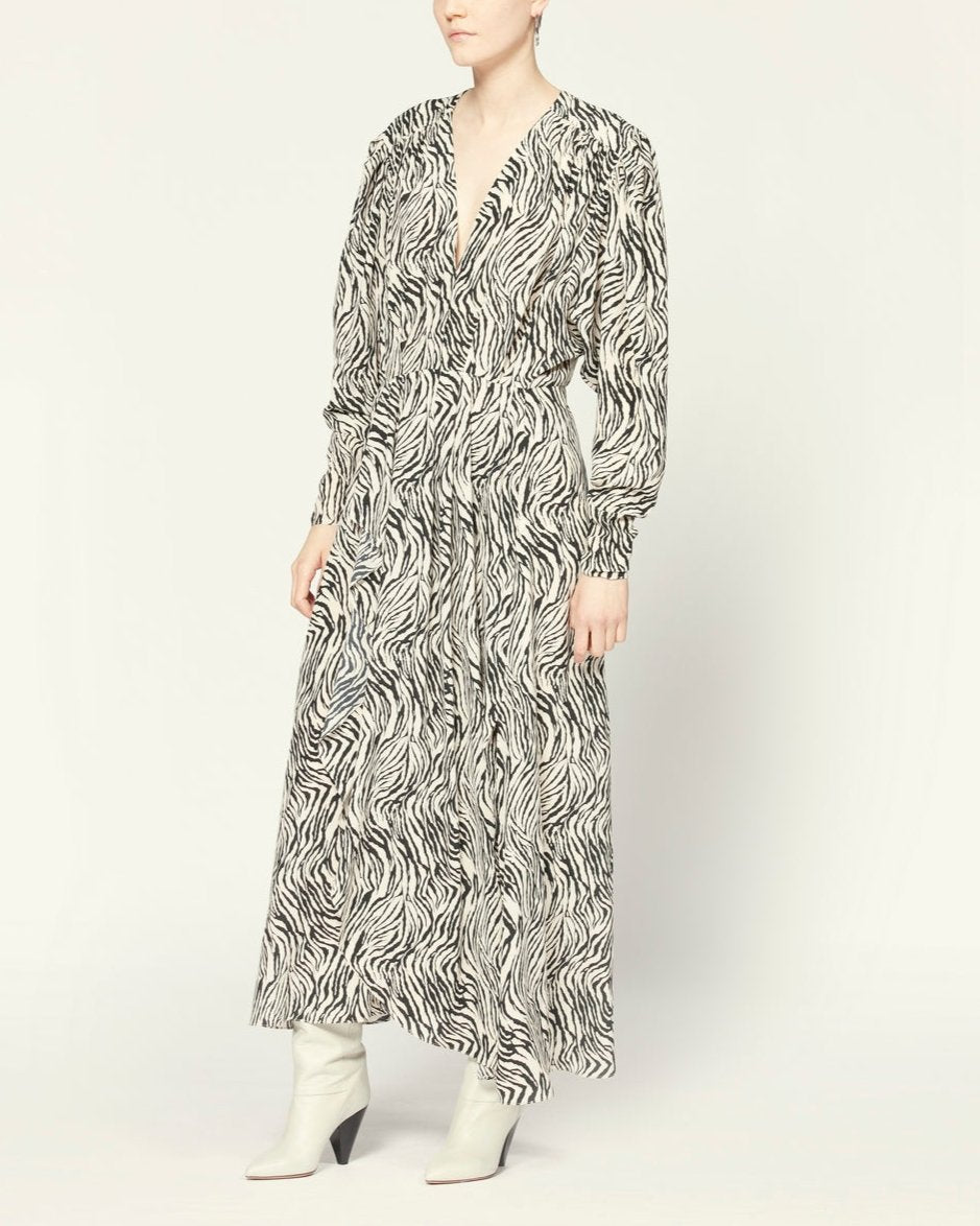 Robe Blainea - Ecru/Black